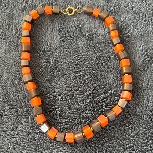 Orange and Brown Beaded Children’s Necklace